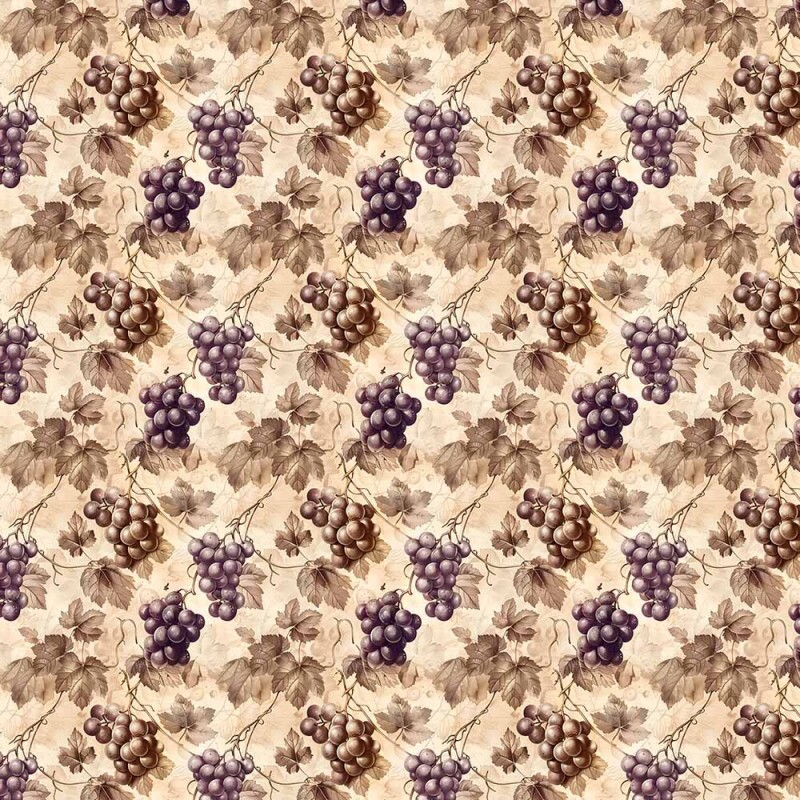 AB26 - SARJA HIDRORREPELENTE COLEÇÃO VINTAGE FRUITS - UVA - 100% ALGODÃO - A2657-001