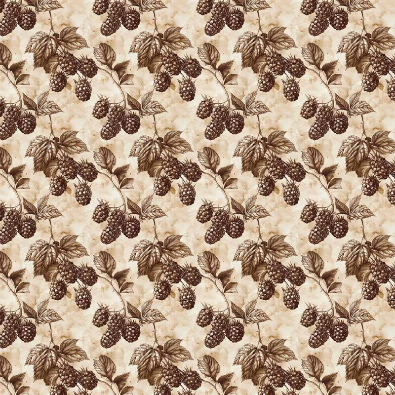 AB26 - SARJA HIDRORREPELENTE COLEÇÃO VINTAGE FRUITS - AMORA - 100% ALGODÃO - A2657-001