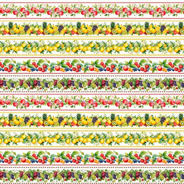 AB26 - TRICOL. COLEÇÃO BARRADOS - BARRADO FRUTAS FUNDO BRANCO - 100% ALGODÃO - A2746-001