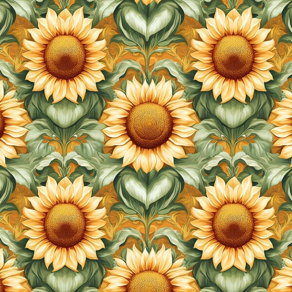 AB26 - SARJA HIDRORREPELENTE COLEÇÃO CAMPO DOURADO - GIRASSOL - 100% ALGODÃO - A2655-001