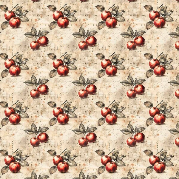 AB26 - TRICOL. COLEÇÃO VINTAGE FRUITS - MAÇÃ - 100% ALGODÃO - A2659-001