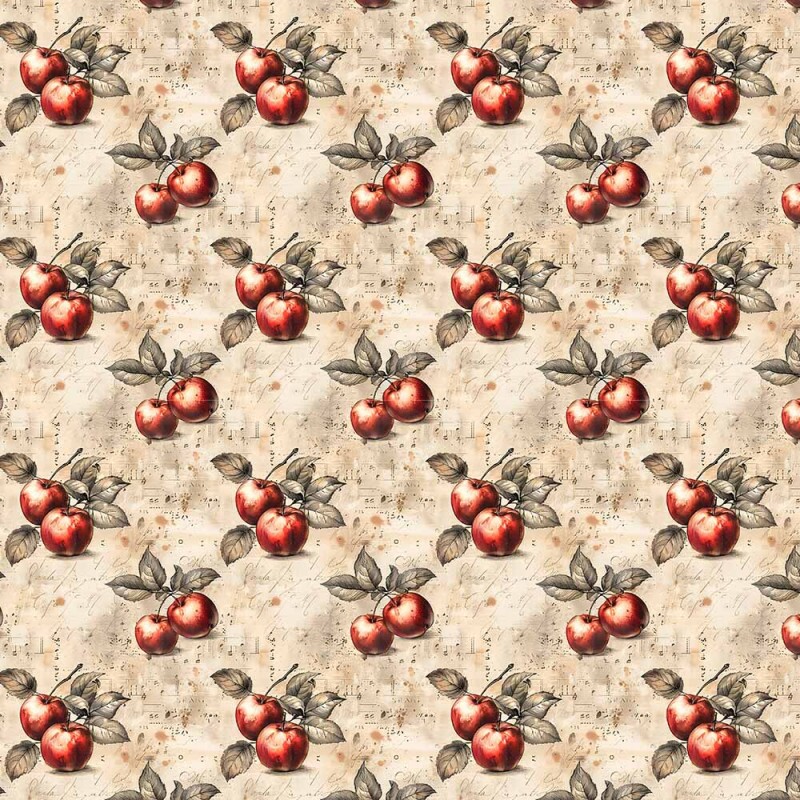 AB26 - TRICOL. COLEÇÃO VINTAGE FRUITS - MAÇÃ - 100% ALGODÃO - A2659-001