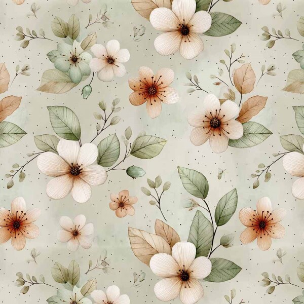 JL26 - TRICOL. COLEÇÃO CMC BOHO PETS - FLORAL - 100% ALGODÃO A6216-001
