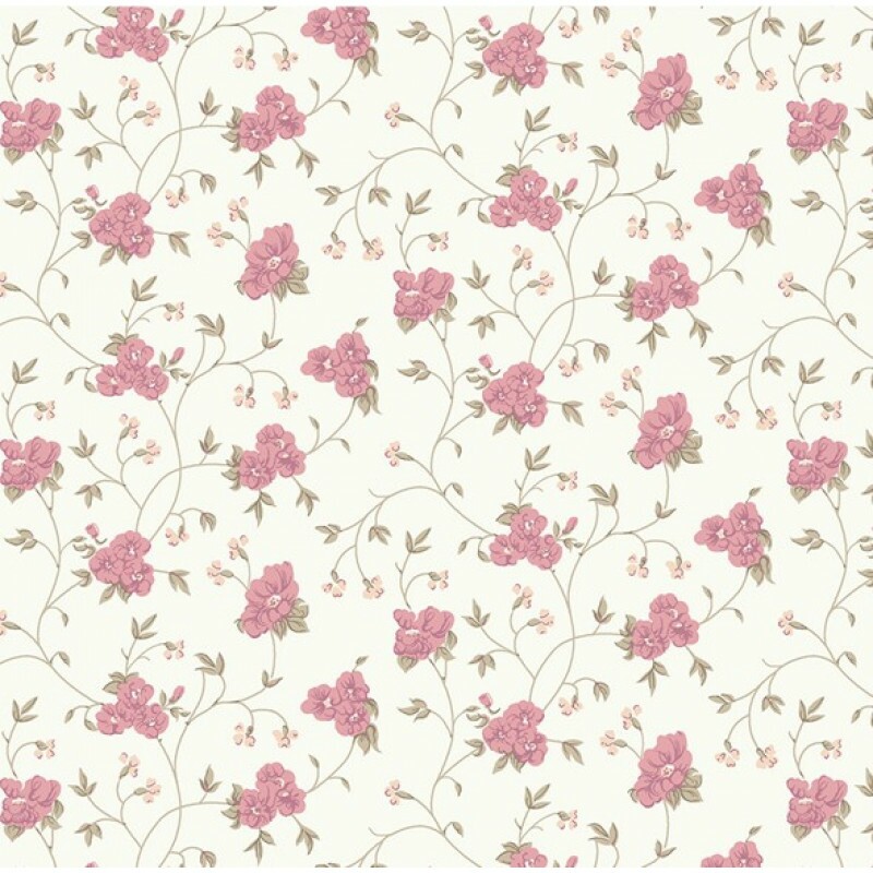 COLEÇÃO ELEGANCE - FLORAL MEDIO ROSE COM RAMOS- ( FD 300 ) - R