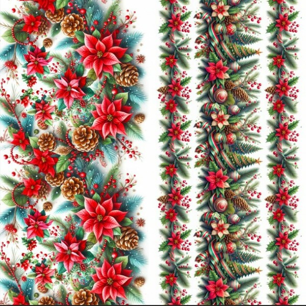 COLEÇÃO NATAL  - TRIC. DIGITAL - BARRADO DE FAIXAS - C