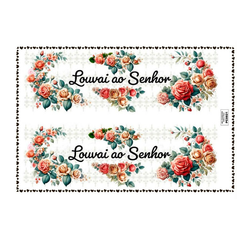 TRANSFER TEXTIL PASSE E CRIE - LOUVAI AO SENHOR