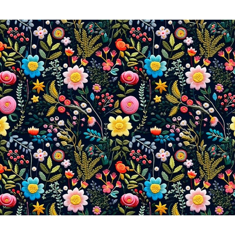 COLEÇÃO PRIMAVERA 3D DIGITAL - SARJA HIDRORREPELENTE EST - FLORAL - ( 80103 VAR,01 ) - C