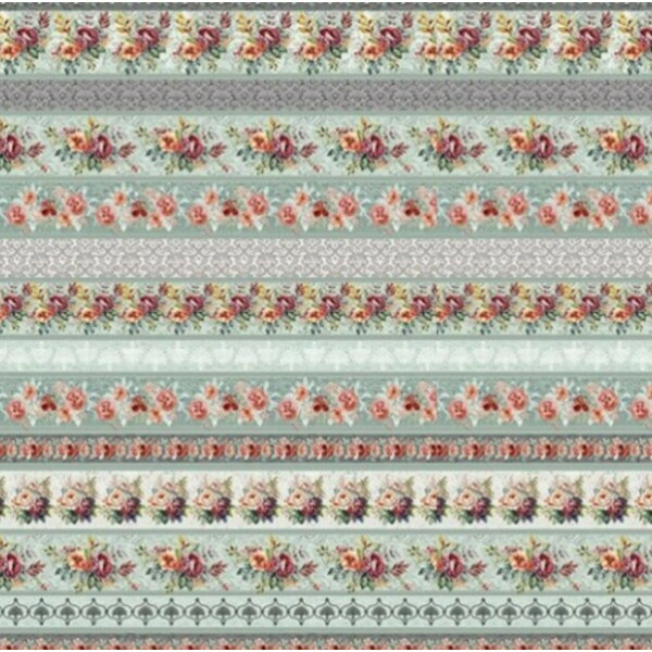 COL/ MAISON CHIC BY SENHORA DOS TECIDOS - TRIC. BARRADO DE FAIXAS VERDE - CUPCAKE