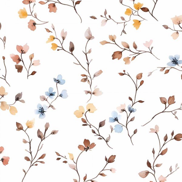 ST25 - TRICOL. COLEÇÃO TINY WATERCOLOR - FLORAL SOLTO - 100% ALGODÃO 02308/001