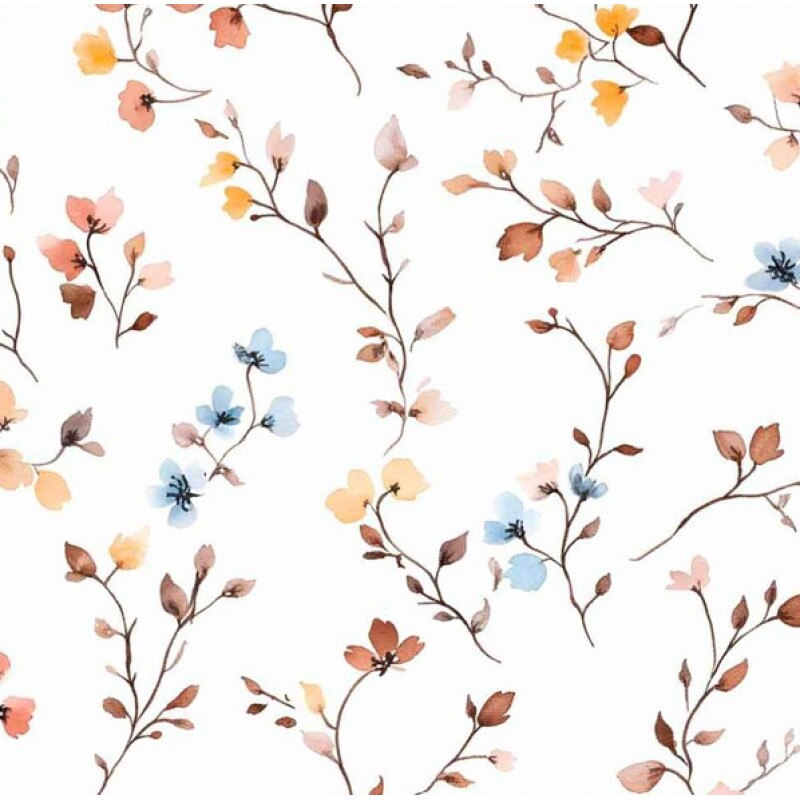 ST25 - TRICOL. COLEÇÃO TINY WATERCOLOR - PETALAS E RAMOS MIUDOS - 100% ALGODÃO 02307/001