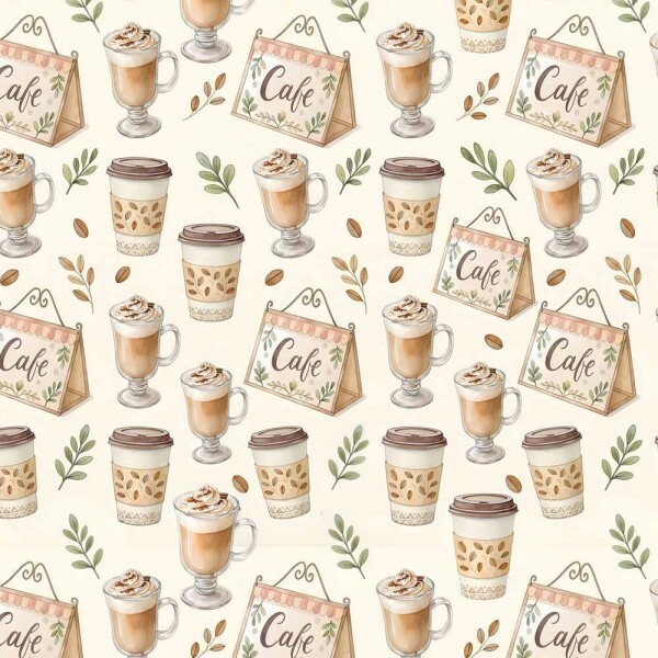 AG26 - TRICOL. COLEÇÃO COZY KITCHEN - COPO E TAÇA DE CAFE - 100% ALGODÃO A6376-001