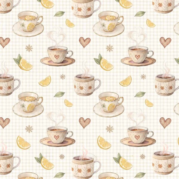 AG26 - TRICOL. COLEÇÃO COZY KITCHEN - XÍCARAS DE CAFÉ - 100% ALGODÃO A6375-001