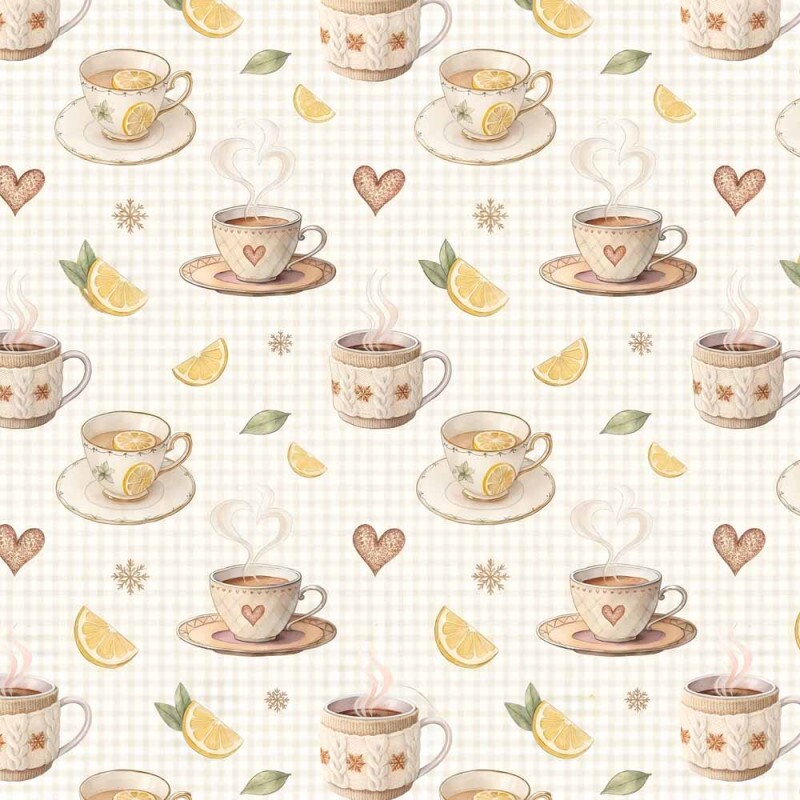 AG26 - TRICOL. COLEÇÃO COZY KITCHEN - XÍCARAS DE CAFÉ - 100% ALGODÃO A6375-001