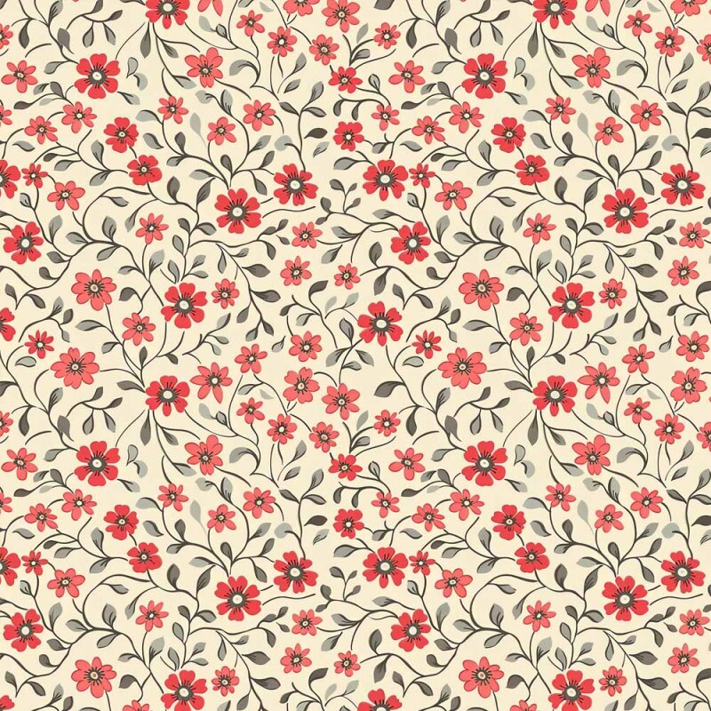 AG26 - TRICOL. COLEÇÃO FLORAL BRICK  - FLORAL MIÚDO - 100% ALGODÃO A4931-001