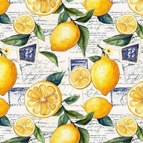 AG26 -TRICOL. COLEÇÃO LEMON - LIMÃO COM ESCRITOS - 100% ALGODÃO A6686-001