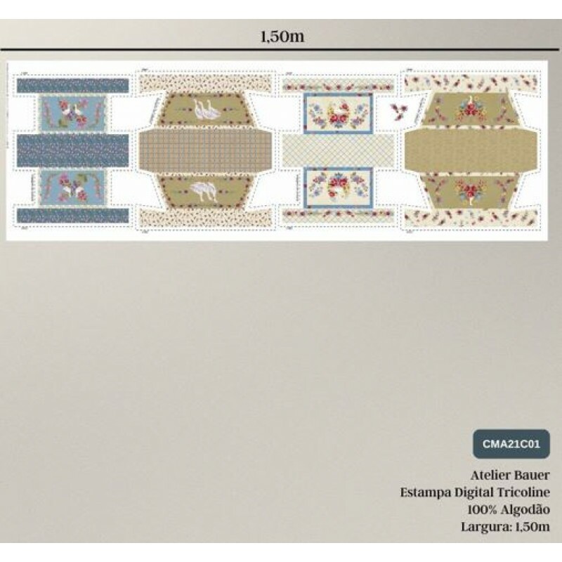 TRICOL. COLEÇÃO BAUER POR CHEILA MACIEL - COMPOSIÇÃO PARA COSTURA CRIATIVA E PATCHWORK - 100% ALGODÃO
