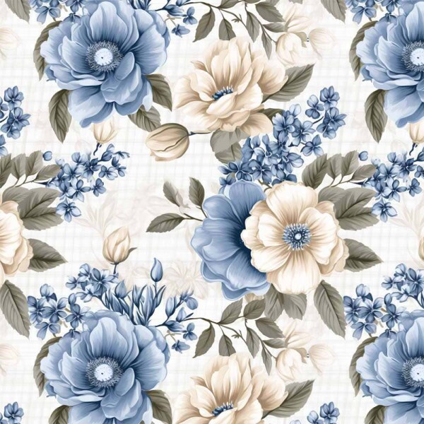 JL26 - TRICOL. COLEÇÃO BLOOMY - FLORAL GRANDE - 100% ALGODÃO A4874-001