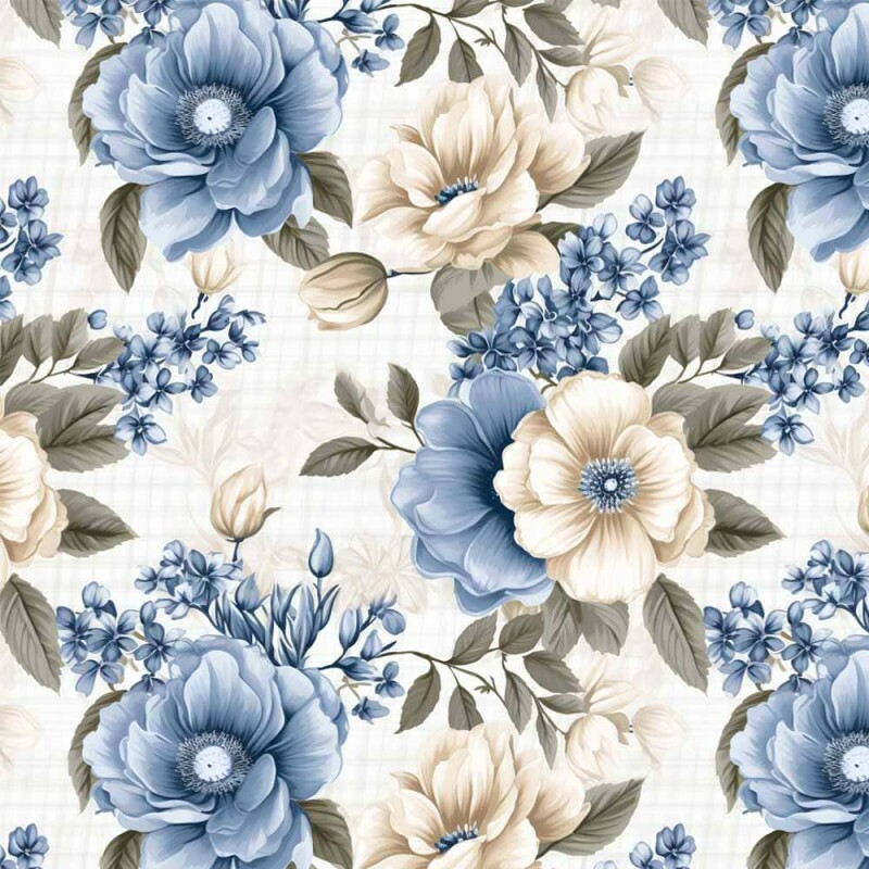 JL26 - TRICOL. COLEÇÃO BLOOMY - FLORAL GRANDE - 100% ALGODÃO A4874-001