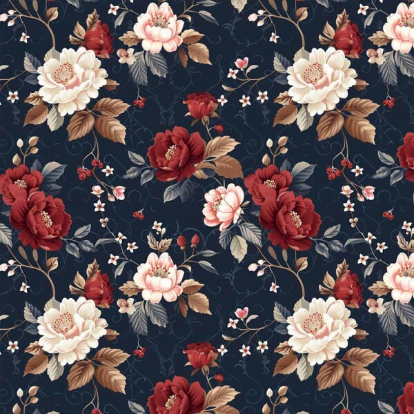 JL26 - TRICOL. COLEÇÃO MARSEILLE - FLORAL MÉDIO - 100% ALGODÃO A5079-001