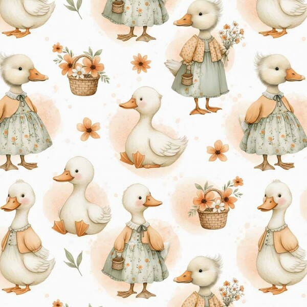 JL26 - TRICOL. COLEÇÃO CUTE ORANGE - PATOS - 100 % ALGODÃO A5084-001