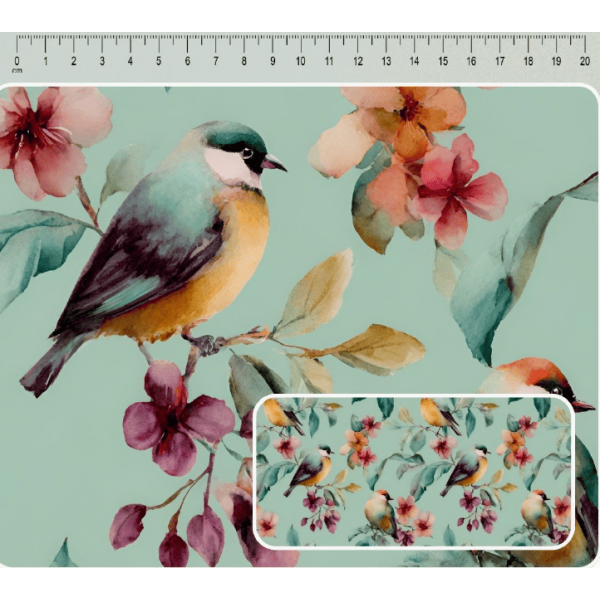 JN26 - TRICOL. COLEÇÃO BOTANICA - PASSAROS GRANDES - 100% ALGODÃO A4006-001