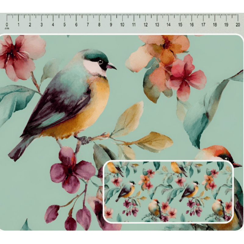 JN26 - TRICOL. COLEÇÃO BOTANICA - PASSAROS GRANDES - 100% ALGODÃO A4006-001