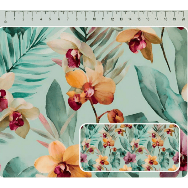JN26 - TRICOL. COLEÇÃO BOTANICA - ORQUIDEAS - 100% ALGODÃO A4004-001