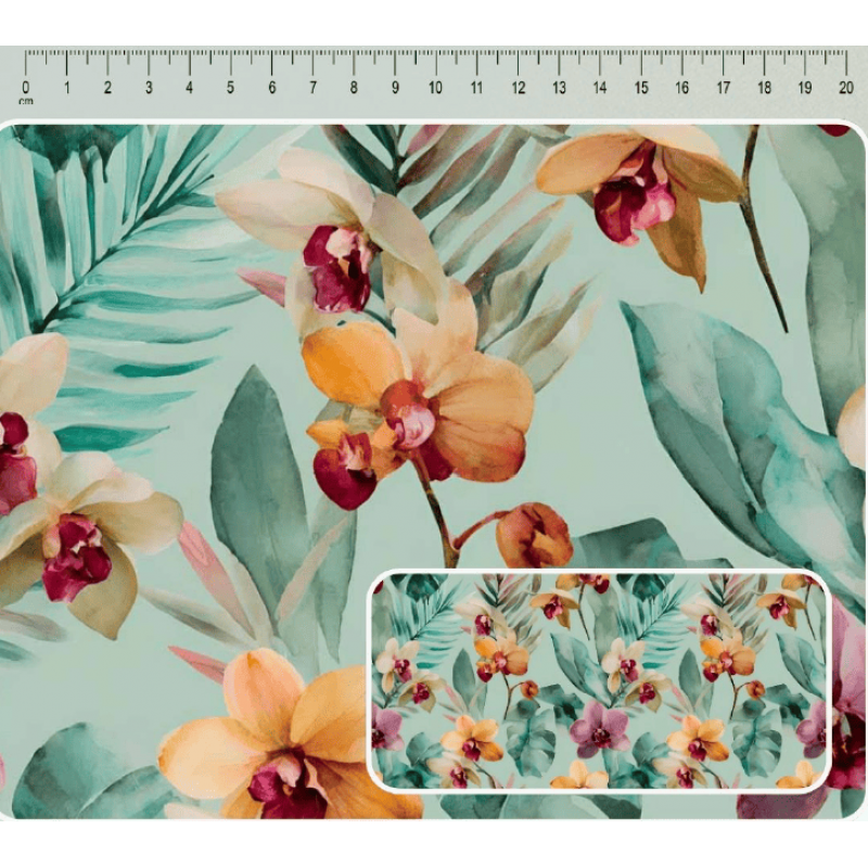 JN26 - TRICOL. COLEÇÃO BOTANICA - ORQUIDEAS - 100% ALGODÃO A4004-001
