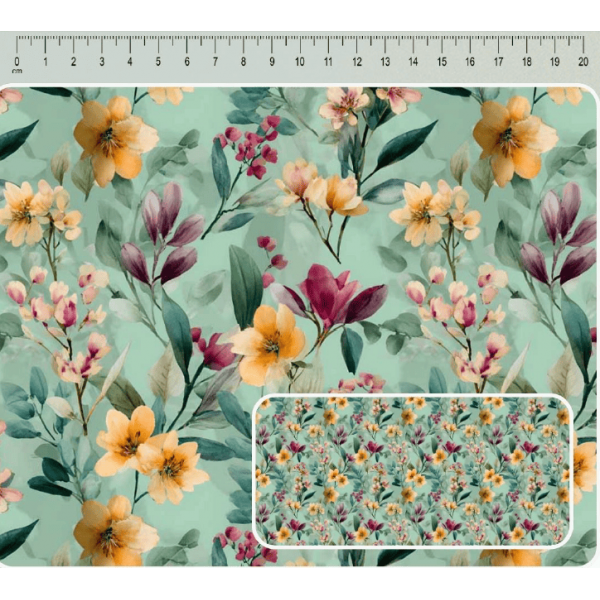 JN26 - TRICOL. COLEÇÃO BOTANICA - FLORAL MÉDIO - 100% ALGODÃO A4003-001