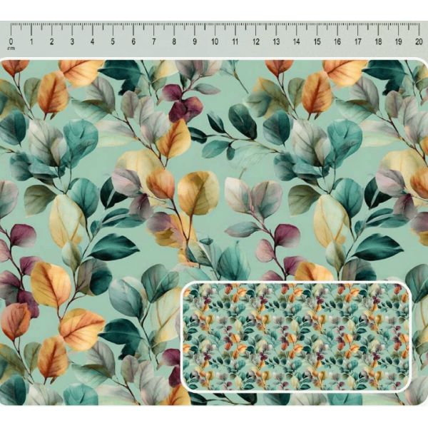 JN26 - TRICOL. COLEÇÃO BOTANICA - FOLHAGENS - 100% ALGODÃO A4002-001