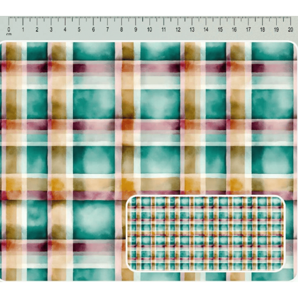 JN26 - TRICOL. COLEÇÃO BOTANICA - XADREZ COMPOSE - 100% ALGODÃO A4001-001