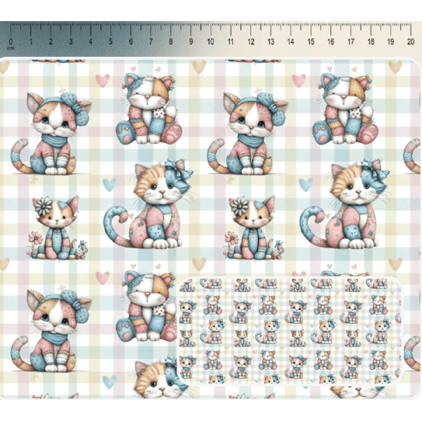 JN26 - TRICOL. COLEÇÃO FOFURA PASTEL - GATOS - 100% ALGODÃO A4011-001