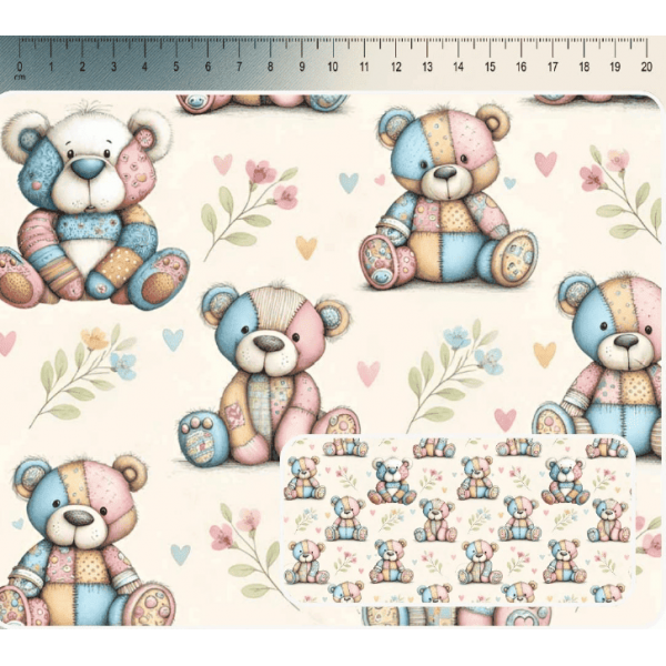 JN26 - TRICOL. COLEÇÃO FOFURA PASTEL - URSOS - 100% ALGODÃO A4010-001