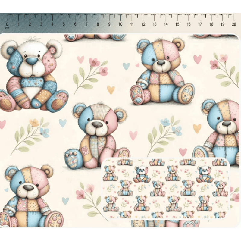 JN26 - TRICOL. COLEÇÃO FOFURA PASTEL - URSOS - 100% ALGODÃO A4010-001