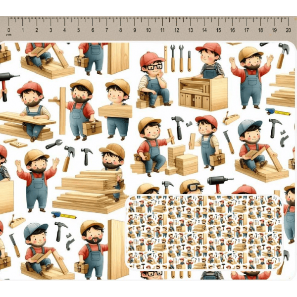 JN26 - TRICOL. COLEÇÃO PROFISSOES - CARPINTEIRO - 100% ALGODÃO A4093-001