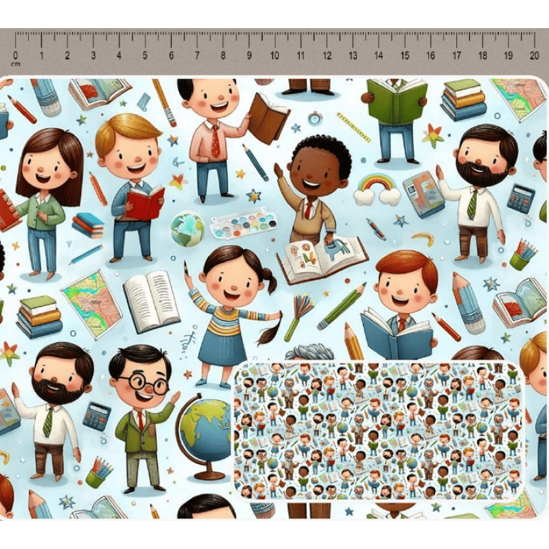 JN26 - TRICOL. COLEÇÃO PROFISSÕES - PROFESSOR E LIVRO - 100% ALGODÃO A4090-001