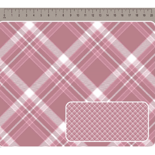 JN26 - SARJA HIDRORREPELENTE COLEÇÃO CLASSY ROSES - XADREZ ROSE - 100% ALGODÃO A4087-001