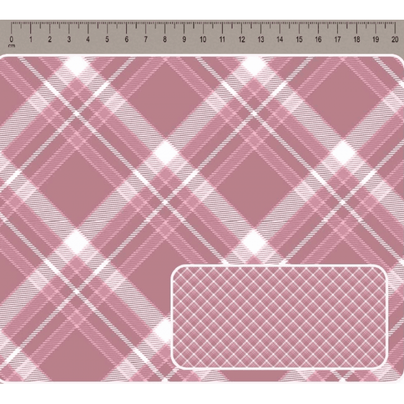 JN26 - SARJA HIDRORREPELENTE COLEÇÃO CLASSY ROSES - XADREZ ROSE - 100% ALGODÃO A4087-001