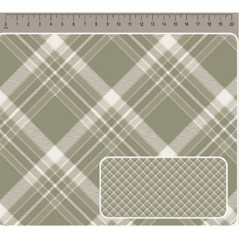 JN26 - SARJA HIDRORREPELENTE COLEÇÃO CLASSY ROSES - XADREZ VERDE - 100% ALGODÃO A4086-001