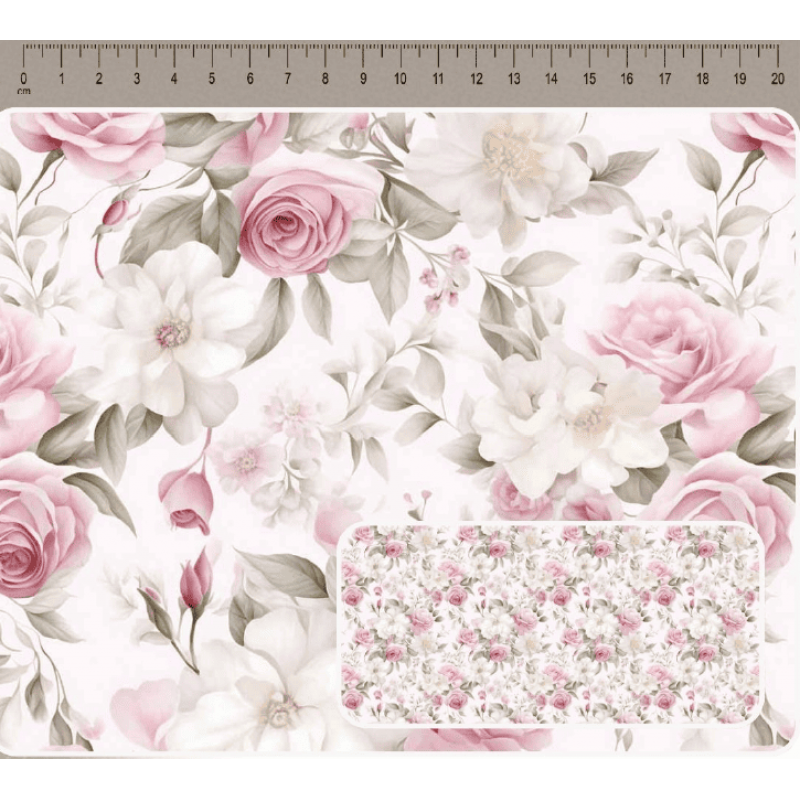 JN26 - TRICOL. COLEÇÃO CLASSY ROSES - ROSAS MÉDIAS I - 100% ALGODÃO A4084-001