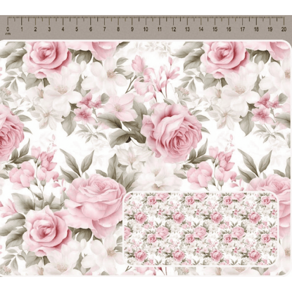 JN26 - TRICOL. COLEÇÃO CLASSY ROSES - ROSAS MÉDIAS II - 100% ALGODÃO A4083-001