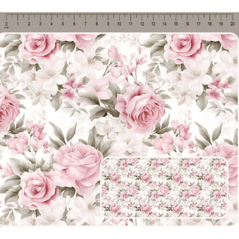 JN26 - TRICOL. COLEÇÃO CLASSY ROSES - ROSAS MÉDIAS II - 100% ALGODÃO A4083-001