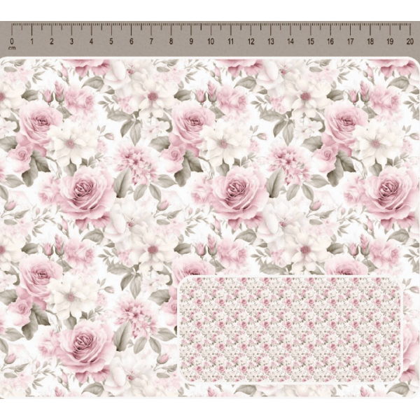 JN26 - TRICOL. COLEÇÃO CLASSY ROSES - ROSAS PEQUENAS - 100% ALGODÃO A4082-001