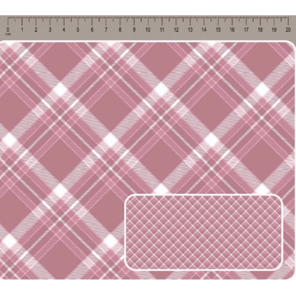 JN26 - TRICOL. COLEÇÃO CLASSY ROSES - XADREZ ROSE - 100% ALGODÃO A4081-001