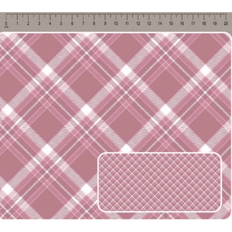 JN26 - TRICOL. COLEÇÃO CLASSY ROSES - XADREZ ROSE - 100% ALGODÃO A4081-001