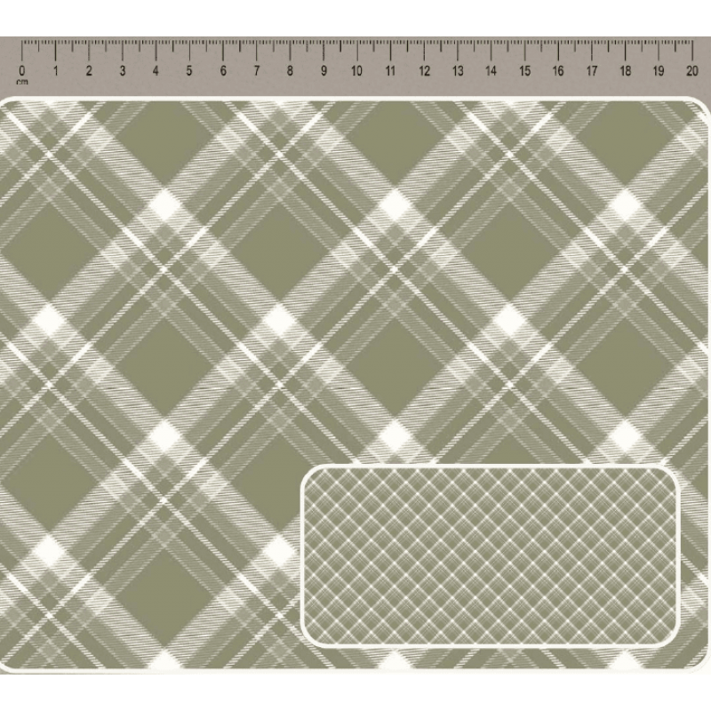 JN26 - TRICOL. COLEÇÃO CLASSY ROSES - XADREZ VERDE - 100% ALGODÃO A4080-001