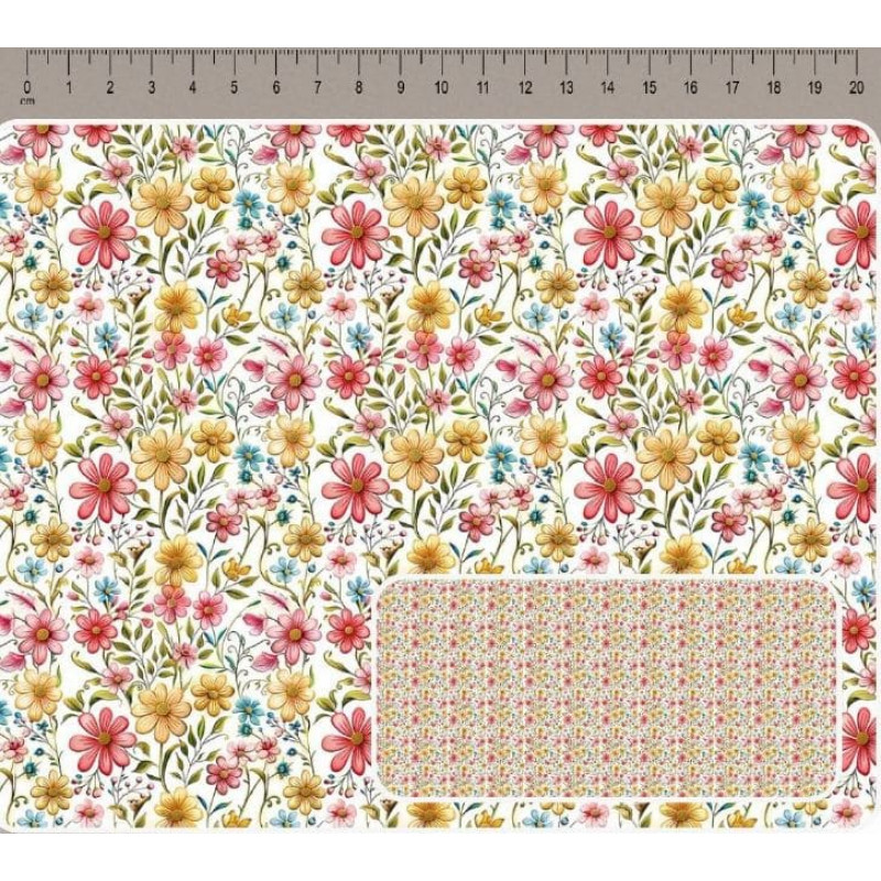 JN26 - TRICOL. COLEÇÃO HAPINESS - FLORAL MIÚDO - 100% ALGODÃO A4704-001