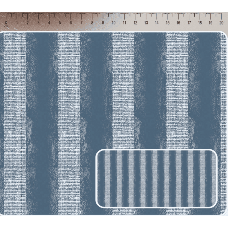 TRICOL. COLEÇÃO IVANA MALDI - LISTRADO AZUL - 100% ALGODÃO