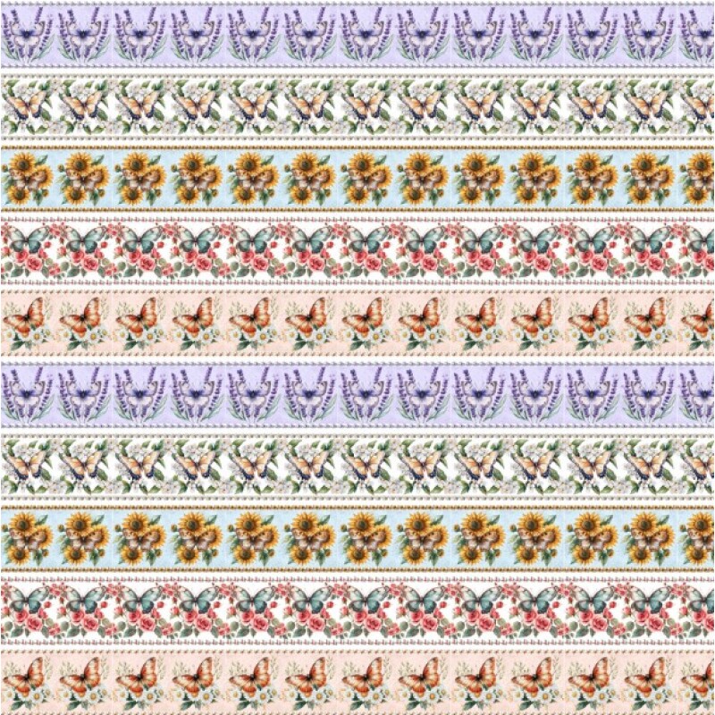 MI26 - TRICOL. COLEÇÃO JARDIM DAS BORBOLETAS - BARRADO - A3337-001