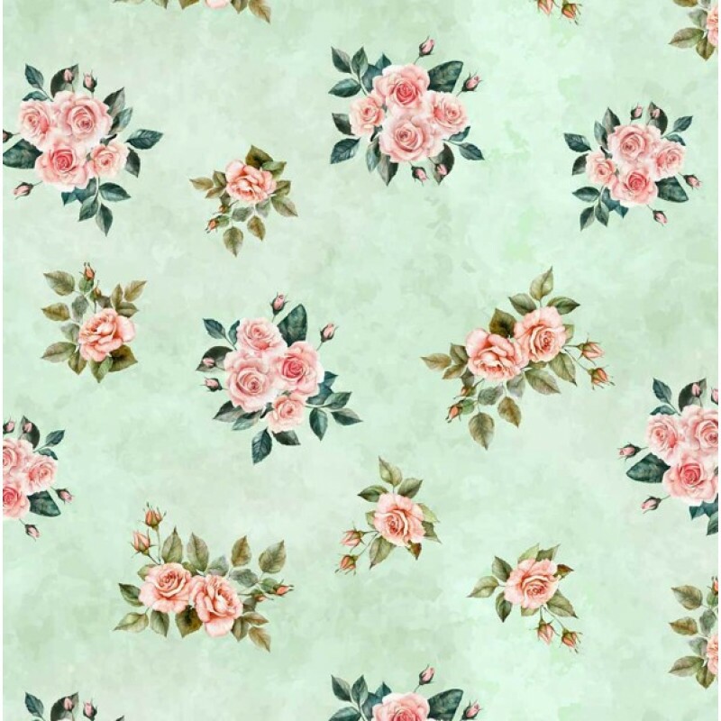 MI26 - TRICOL. COLEÇÃO JARDIM DAS BORBOLETAS - ROSAS - 100% ALGODÃO - A3341-001